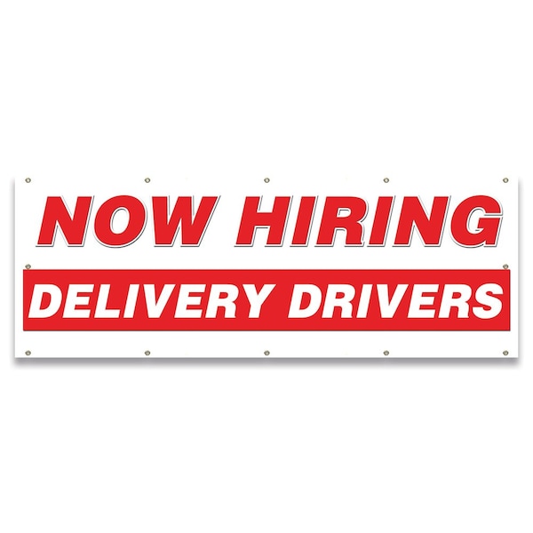 Now Hiring Delivery Drivers Banner Apply Inside Accepting Application Single Sided